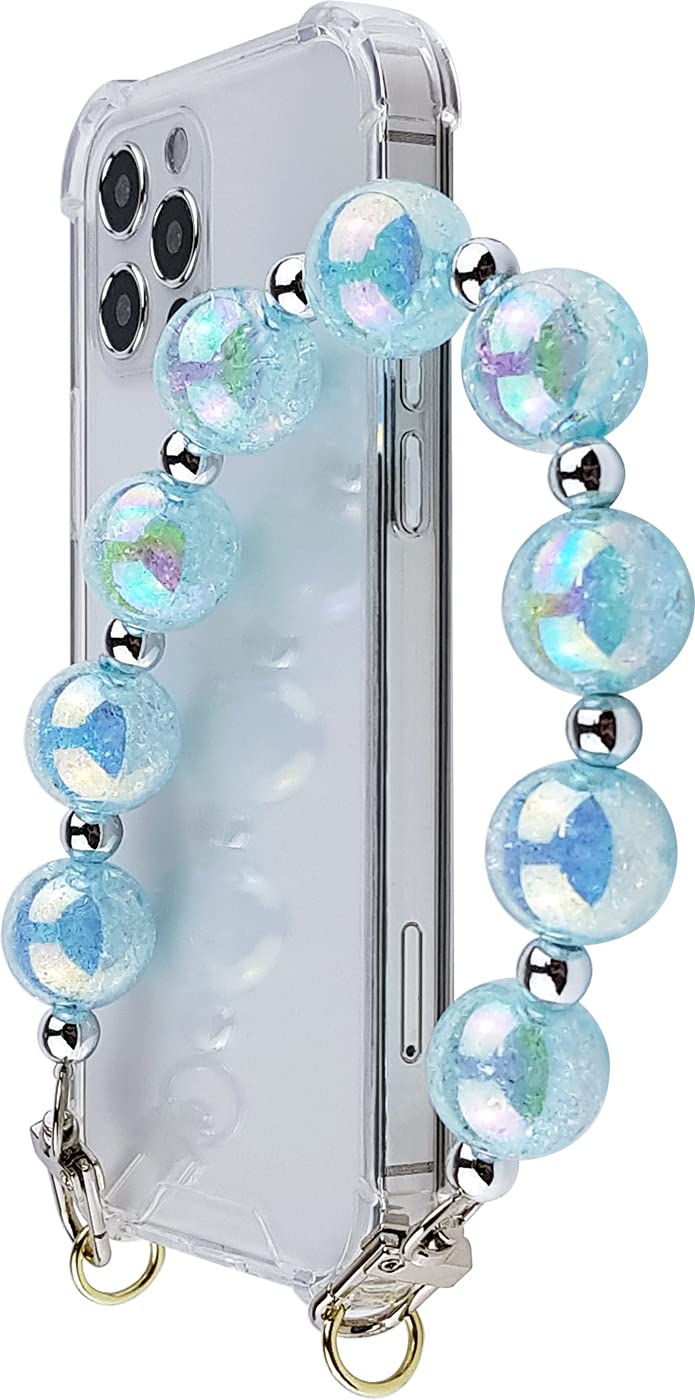 Qoosan Bling Beads Wrist Strap Cover for iPhone 12 Pro Max (6.7