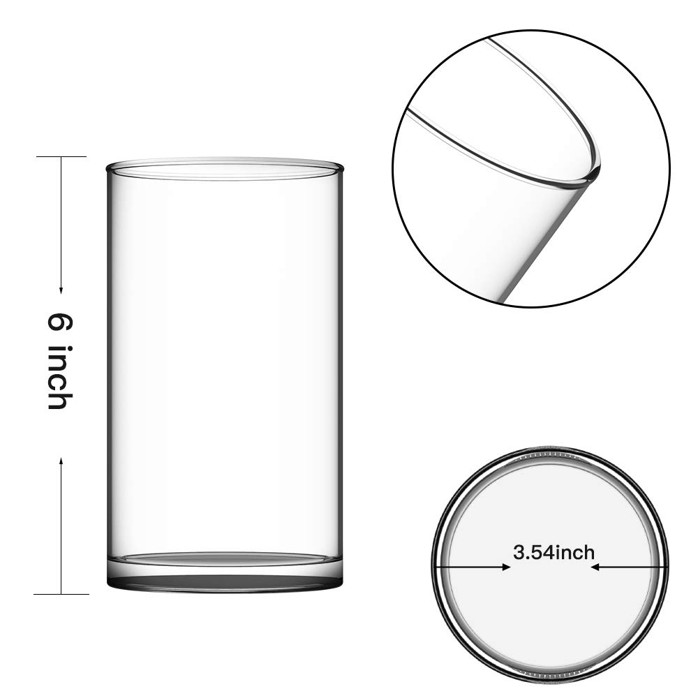 12 Pack Clear Glass Cylinder Vases (3.5