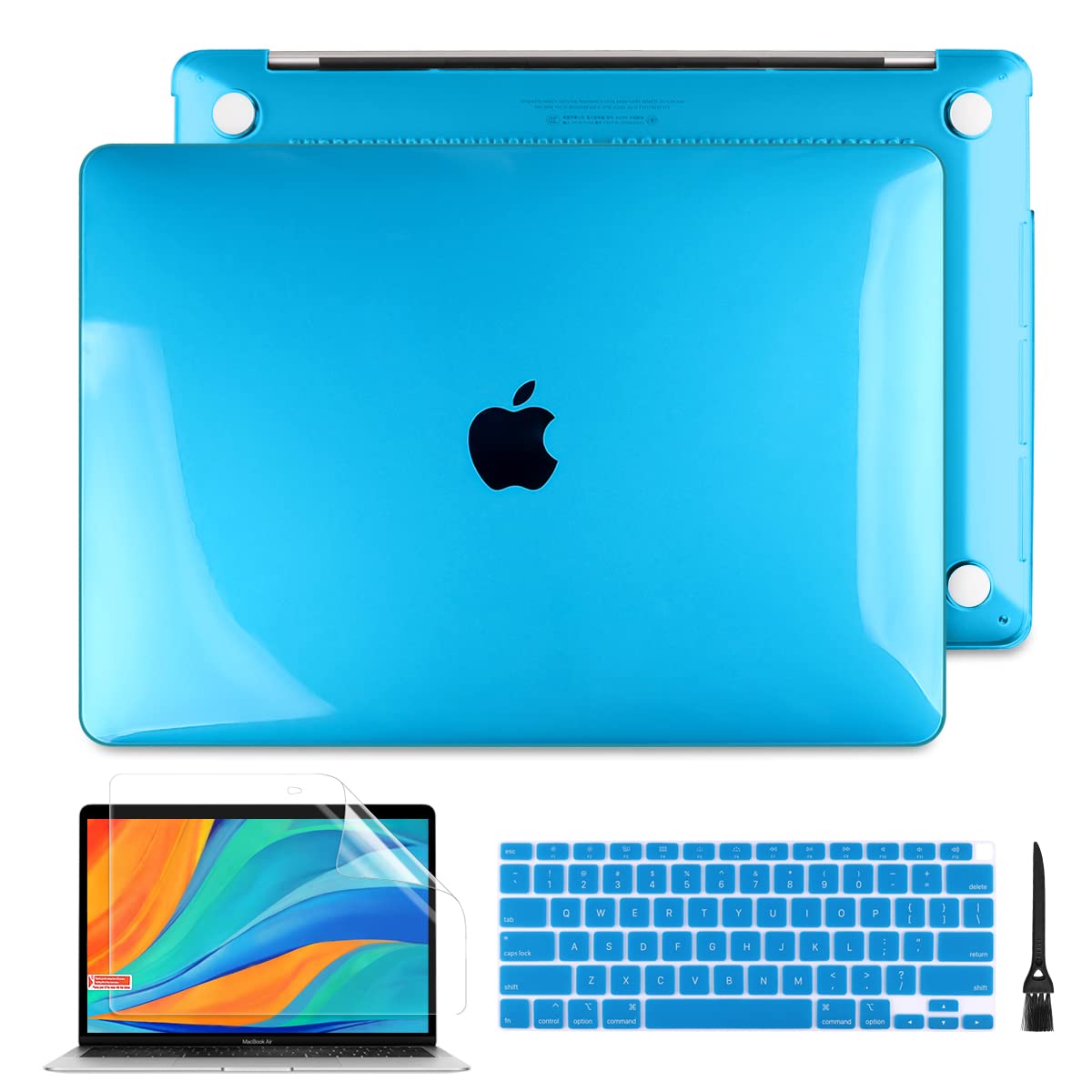Batianda Hard Shell Case Cover for MacBook Pro 14 inch 2021 (Model A2442, M1 Pro/Max) - Crystal Clear Plastic Protective Cover with Keyboard Skin - Sky Blue | Perfect for Office, Travel & School Use