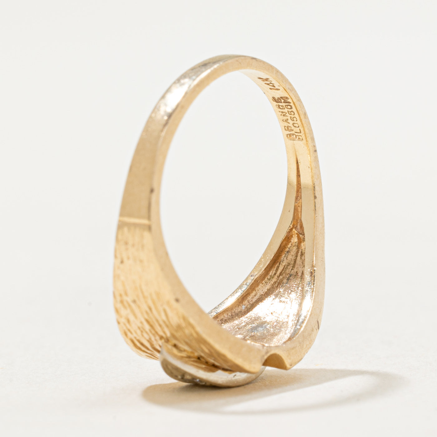 Three Stone Diamond Textured Tapered Ring | 0.06ctw | Size 5.25 | Elegant Wedding Band, Anniversary Gift for Her, Promise Ring for Women | Perfect for Engagement, Valentine's Day & Special Occasions