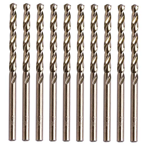 10Pcs M35 HSS-Co Cobalt Twist Drill Bit Set (1-5mm) - High Speed Steel Spiral Drill Bits for Metal, Wood & Plastic - Perfect for DIY, Home Repair & Professional Machining