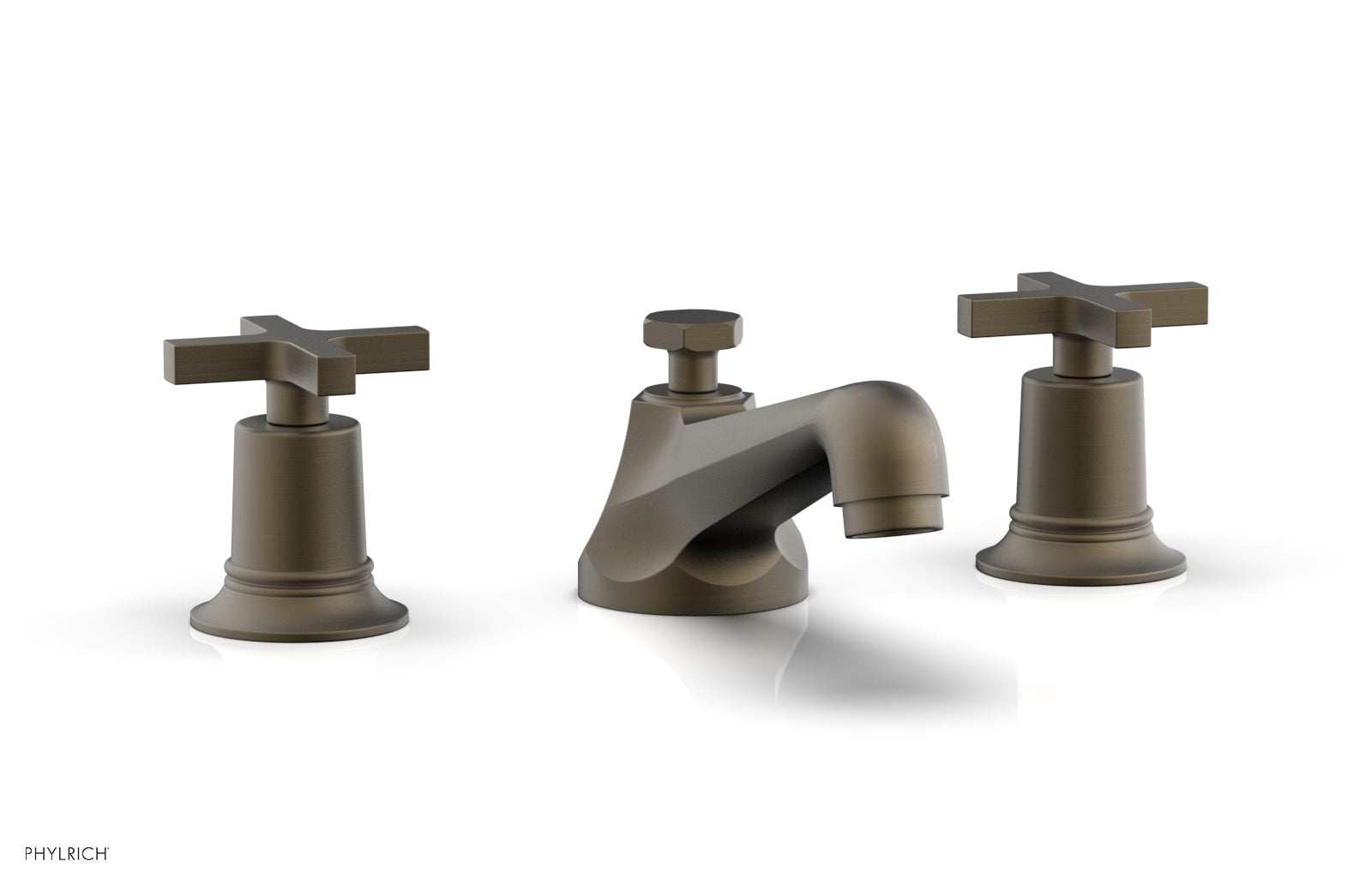 HEX MODERN Widespread Bathroom Faucet with Low Cross Handles - Model 501 01 - Perfect for Modern Vanities and Powder Rooms
