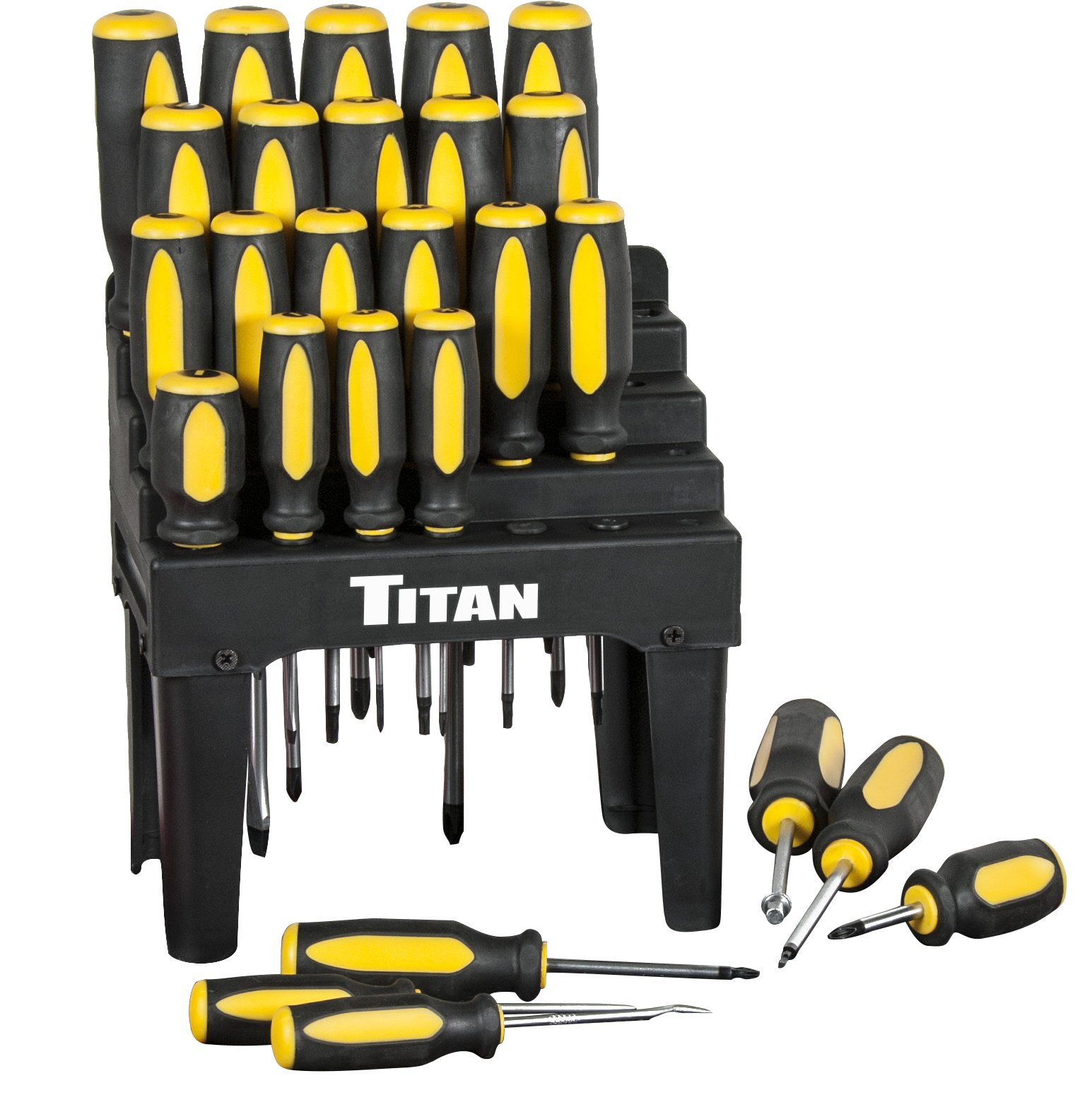 Titan Tools 17203 26-Piece Screwdriver Set with Holder | Professional Screwdriver Kit for Home Repair, DIY Projects & Automotive Maintenance