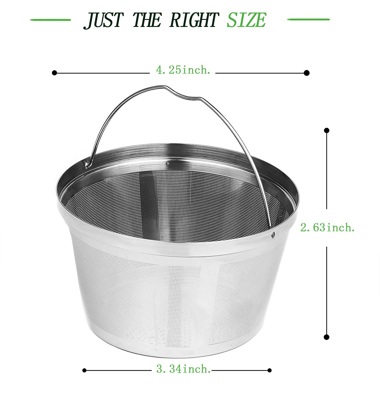 Premium Stainless Steel Reusable Coffee Filter Basket - 8-12 Cup Durable Permanent Coffee Filter Compatible with Mr. Coffee & Black+Decker Coffee Makers - Perfect for Home, Office, and Camping Use