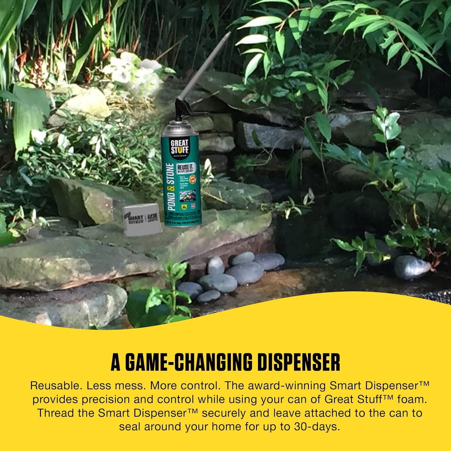 Great Stuff 99112849 Black Smart Dispenser Sealants - Foam Insulation for Gaps, Cracks & Air Leaks - Ideal for Home Repairs, HVAC & Weatherproofing