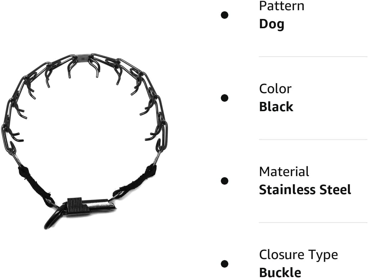 Herm Sprenger Black Stainless Steel Prong Dog Training Collar - Quick Release Buckle, No-Pull Pinch Collar for Small Dogs (2.25mm x 16in) - Made in Germany | Perfect for Obedience Training & Behavior Correction