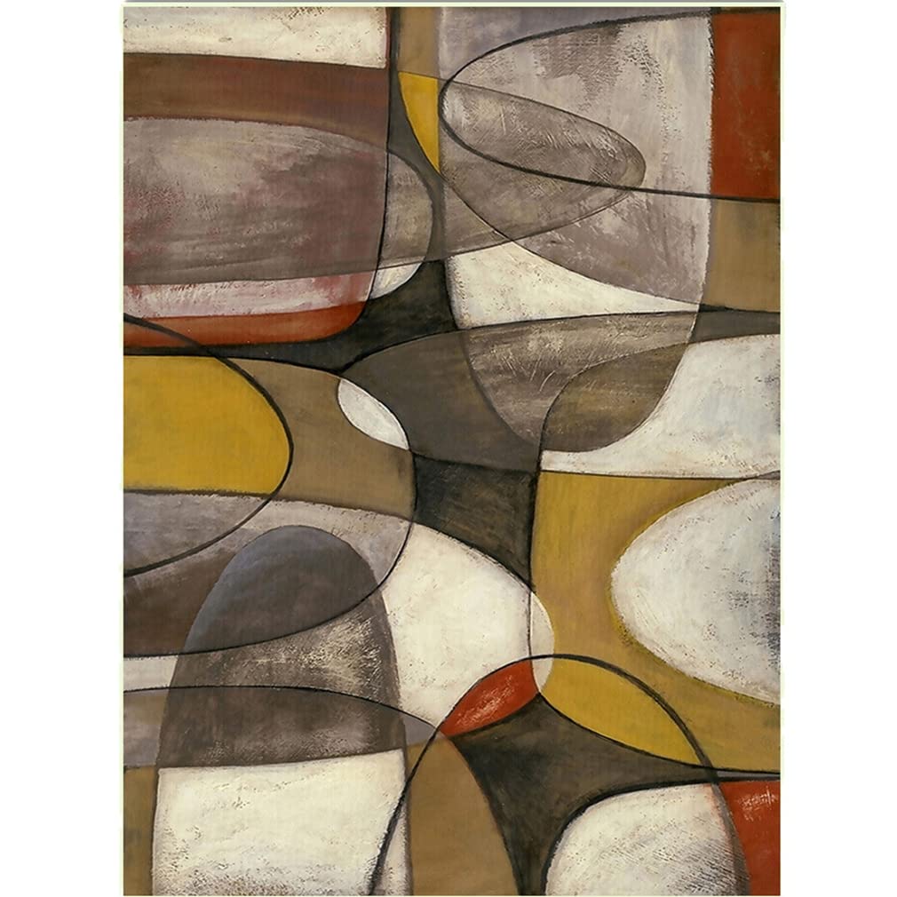 Vintage Abstract Geometric Patchwork Area Rug - 5'x7' Soft Non-Slip Indoor Outdoor Carpet for Farmhouse, Bedroom, Living Room & Kitchen | Grey Gray Home Decor | Perfect for Boho, Modern & Cozy Spaces