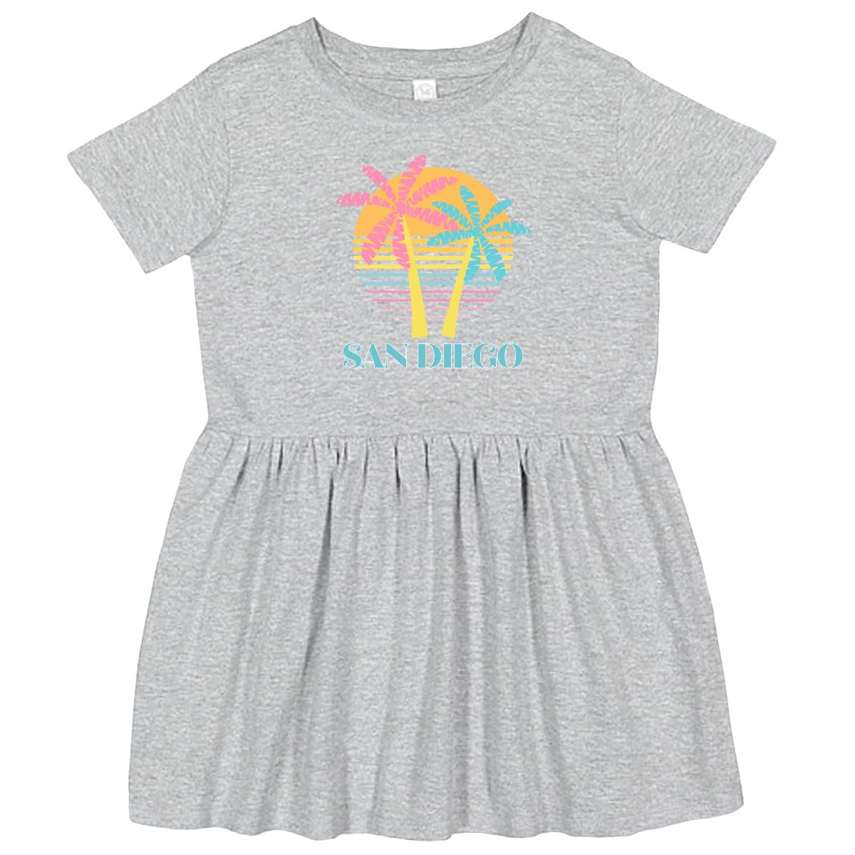 Inktastic San Diego California Beach Vacation Toddler Dress - Cute Summer Outfit for Girls, Casual Playwear, Vacation & Travel Clothing for Toddlers