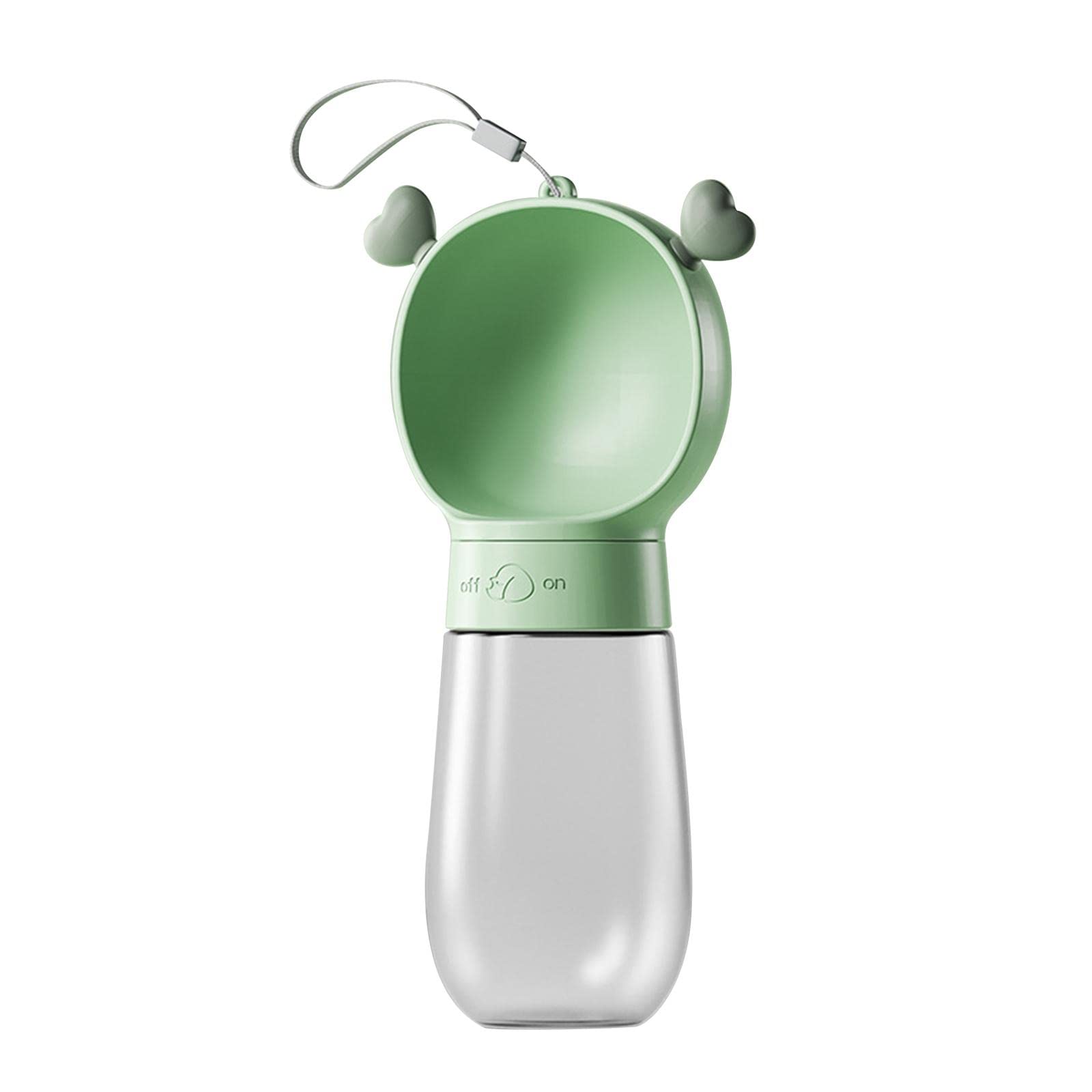 Enakshi 350ml Portable Dog Water Bottle with Bowl - Leak-Proof Travel Water Dispenser for Dogs, Green | Pet Supplies for Hiking, Walking & Outdoor Adventures