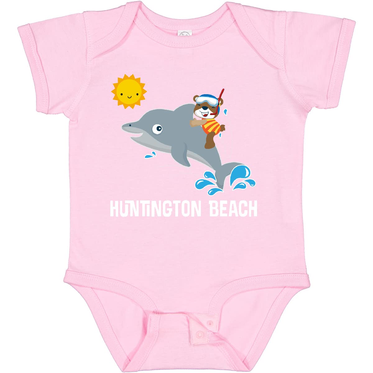 Inktastic Huntington Beach California Baby Bodysuit - Soft Cotton Cute Onesie for Newborns & Infants - Perfect for Beach Trips, Family Photos & Casual Outings