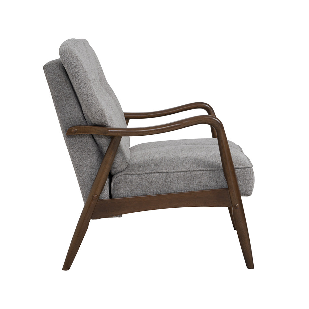 Modern FIGARO 2-Seater Sofa with Walnut Wood Frame & Steel Legs - Perfect for Living Room, Office or Small Space Decor