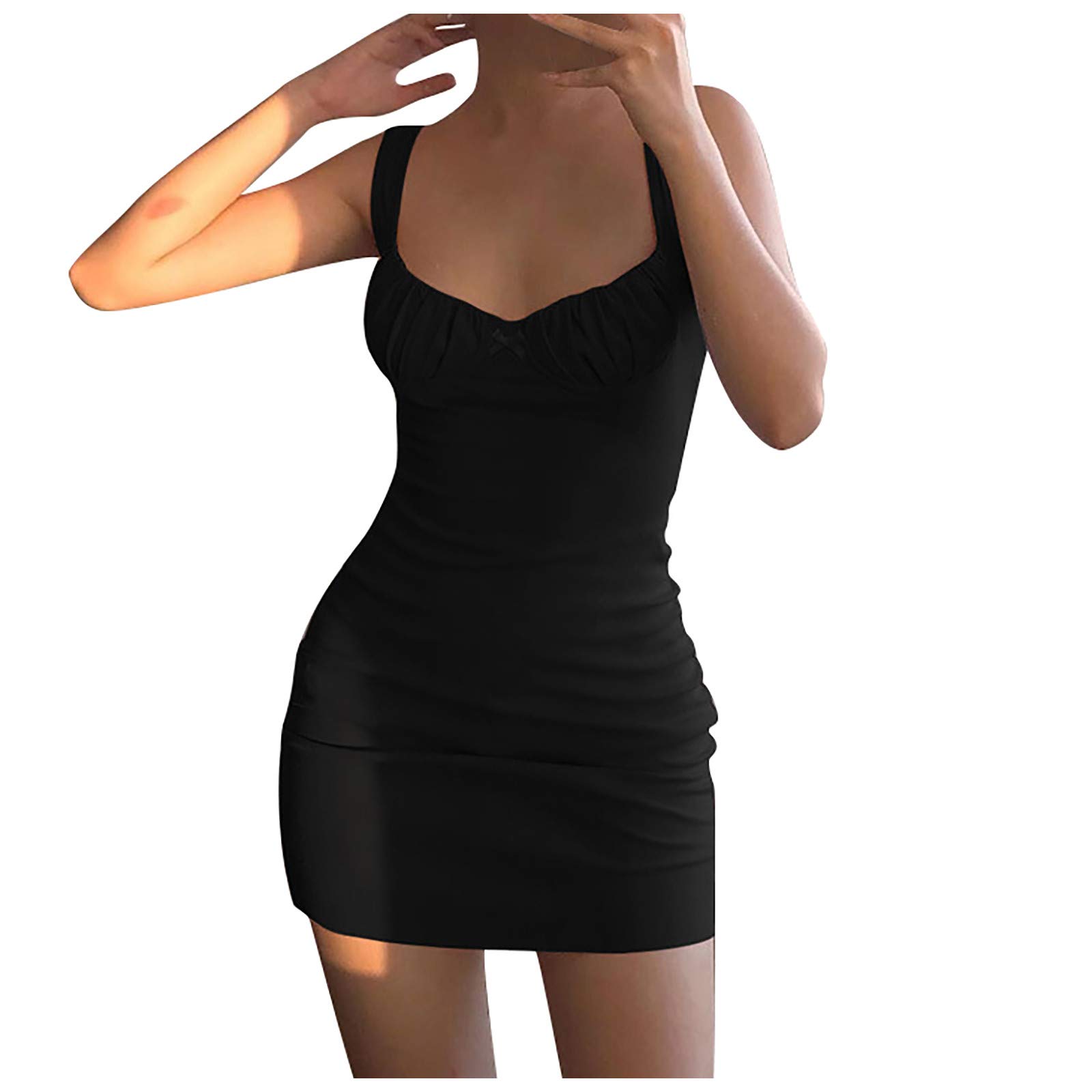 Women's Plus Size Ruched Cami Bodycon Dress Set - Sleeveless Crop Top & Skirt Outfit for Party, Date Night & Summer Fashion