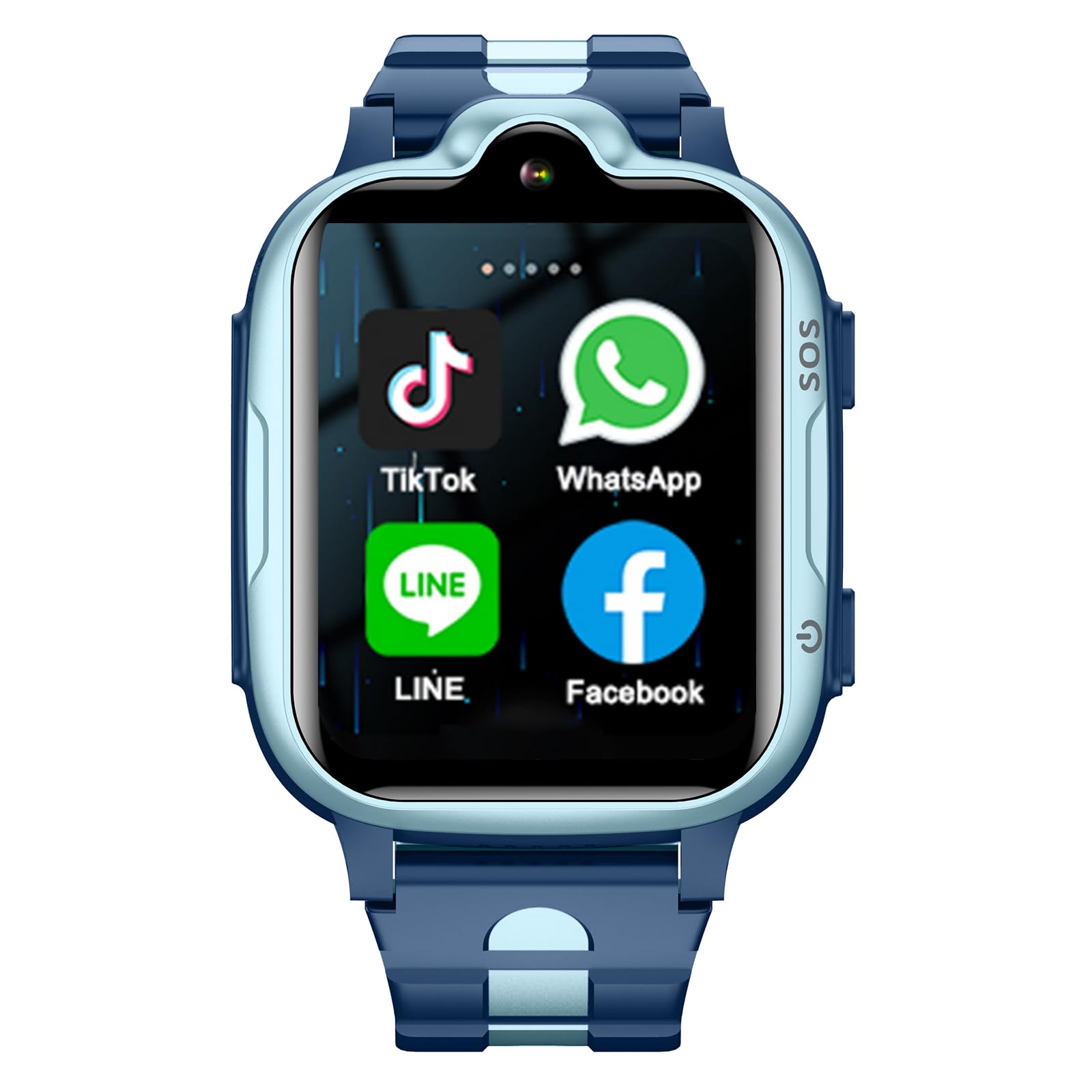 4G GPS Smart Watch for Kids Ages 3-15 - Waterproof Tracker with Real-Time Location, Video Calls, SOS Alarm, Voice Chat & Messaging - Perfect Gift for Boys & Girls (Blue) - Ideal for School, Outdoor Activities & Child Safety