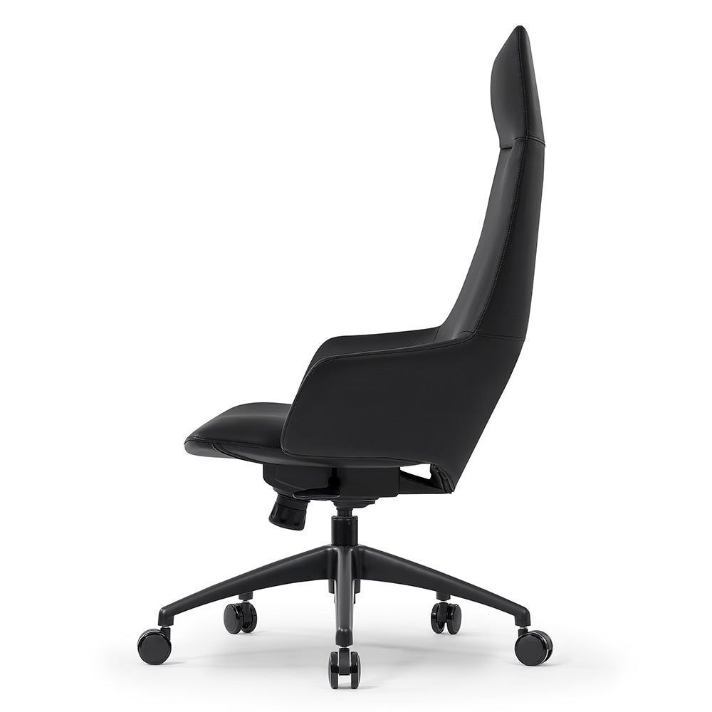 CRUZ Ergonomic High Back Office Chair - Black - Adjustable Lumbar Support & Tilt Mechanism for Home & Office Workspace