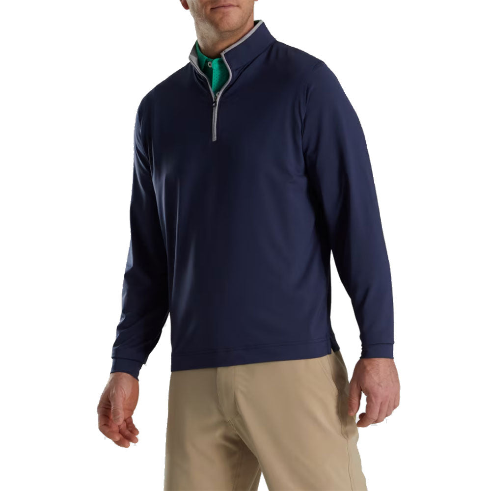 FootJoy Lightweight Solid Navy Men's Golf Midlayer Jacket - Breathable & Comfortable for Cool Weather Golfing & Outdoor Activities