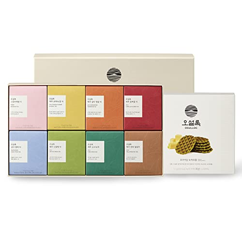 Premium Organic Green Tea Collection & Matcha Waffle Snacks Gift Set - Korean Tea Leaves for Relaxation & Energy Boost - Perfect for Afternoon Tea, Office Break or Thoughtful Gifts