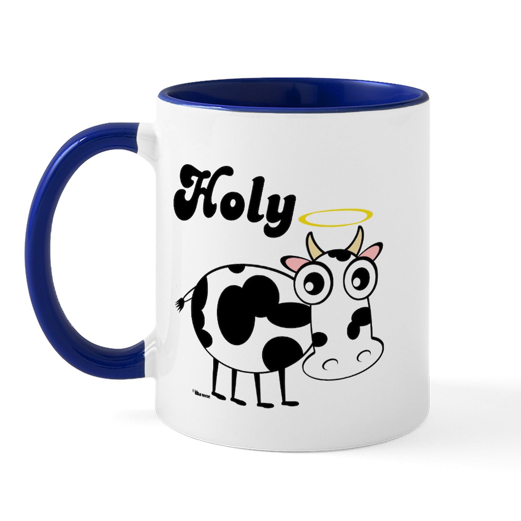 HOLY COW 11 oz Ceramic Coffee Mug (325ml) - Funny Novelty Cup for Coffee, Tea & Hot Drinks - Perfect Gift for Cow Lovers, Office Humor & Farmhouse Decor