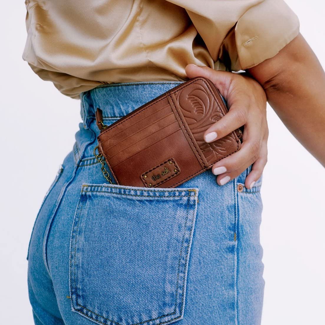 The Sak Iris Genuine Leather Wallet for Women - Slim RFID Blocking Card Holder with Keychain - Perfect for Travel, Work & Everyday Use