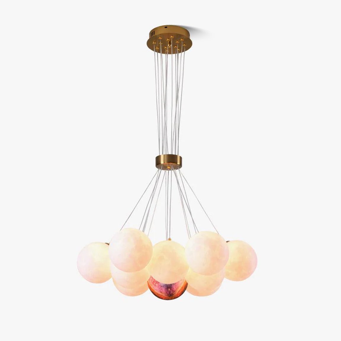 Modern Lunar Pendant Light - Stylish Moon-Shaped Hanging Lamp for Living Room, Bedroom & Dining Room Decor - Energy Efficient LED Ceiling Light Fixture