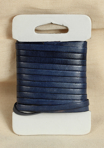 Premium Full Grain Leather Braided Strap with Bossed Design - 5m Length in Blue | Durable Fashion Accessory for Handbags, Watches & DIY Craft Projects