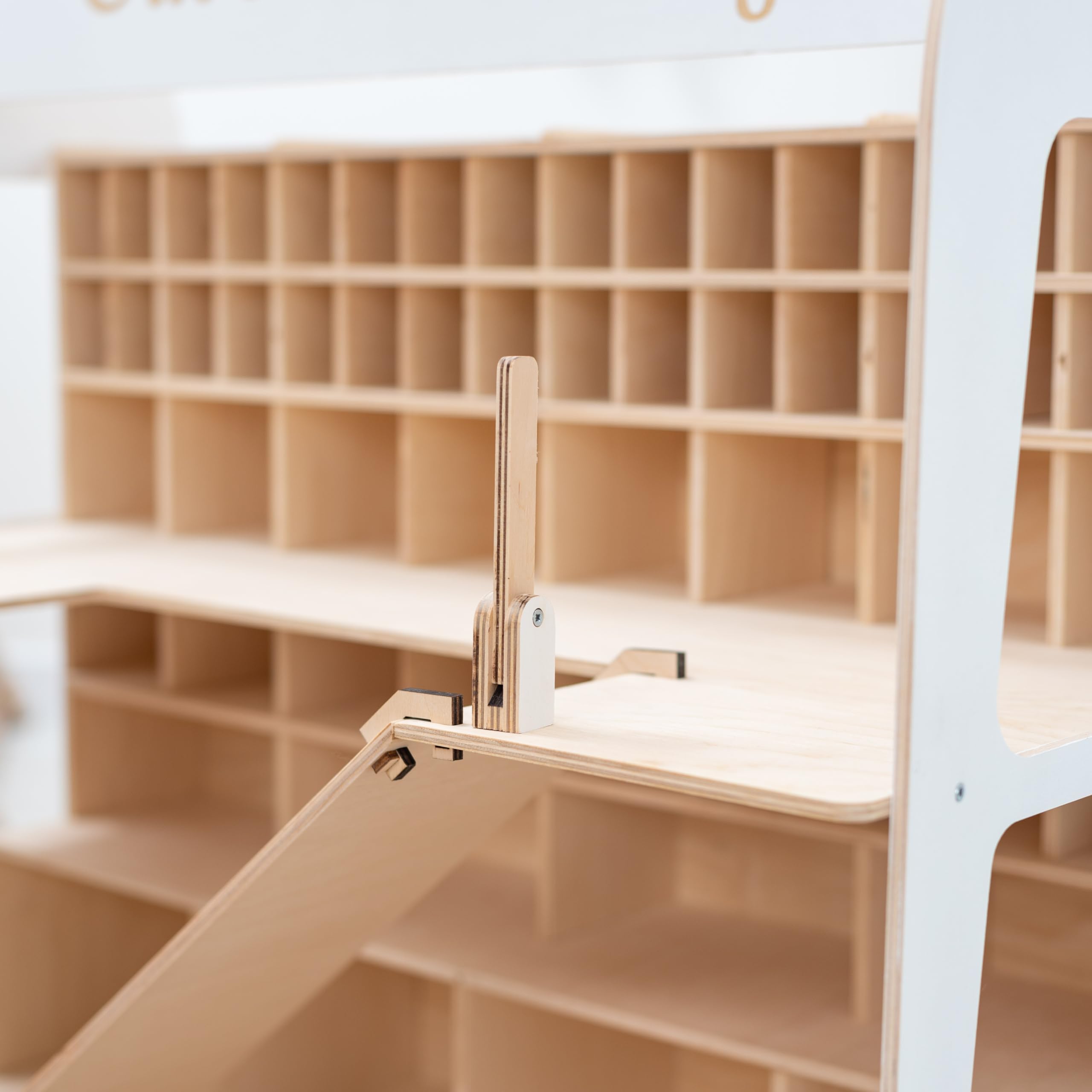 Wooden Toy Parking Garage with Elevator - Car Storage Organizer for Hot Wheels & Mini Toy Cars - Gift for Toddlers 1-4 Years Old - Big Natural Wood Case Shelf - Perfect for Playrooms, Bedrooms & Preschool Learning Activities