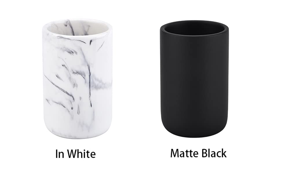 Matte Black Resin Toothbrush Holder - Bathroom Organizer & Multifunctional Pencil Cup | Perfect for Bathroom Countertops, Office Desks, and Dorm Room Storage