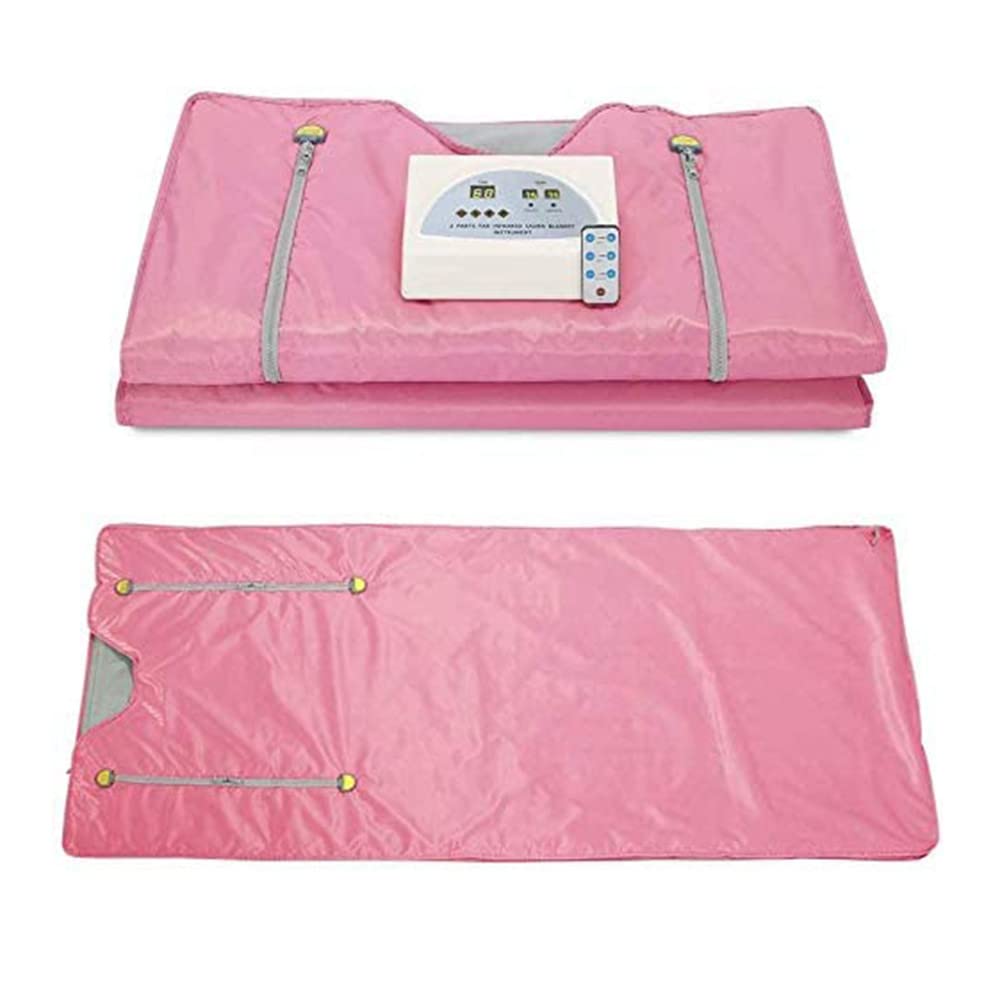 Premium 2-Zone Digital Far Infrared Sauna Blanket for Weight Loss & Body Slimming - FIR Heat Therapy Blanket with Oxford Fabric (Pink) - Perfect for Home Detox, Relaxation & Fitness Recovery