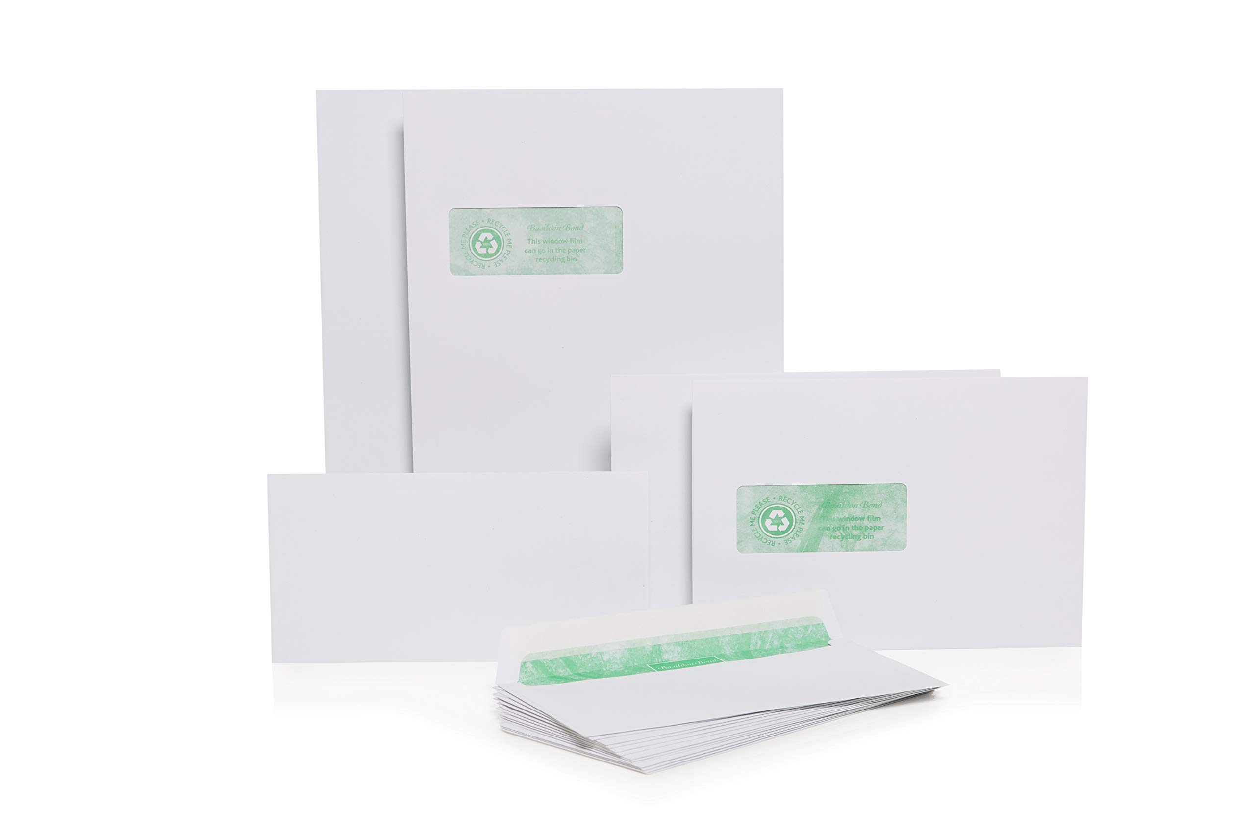 Recycled C5 White 120gsm Peel & Seal Window Envelopes - Box of 500 (J80119) - Perfect for Mailing Invoices, Letters & Business Documents