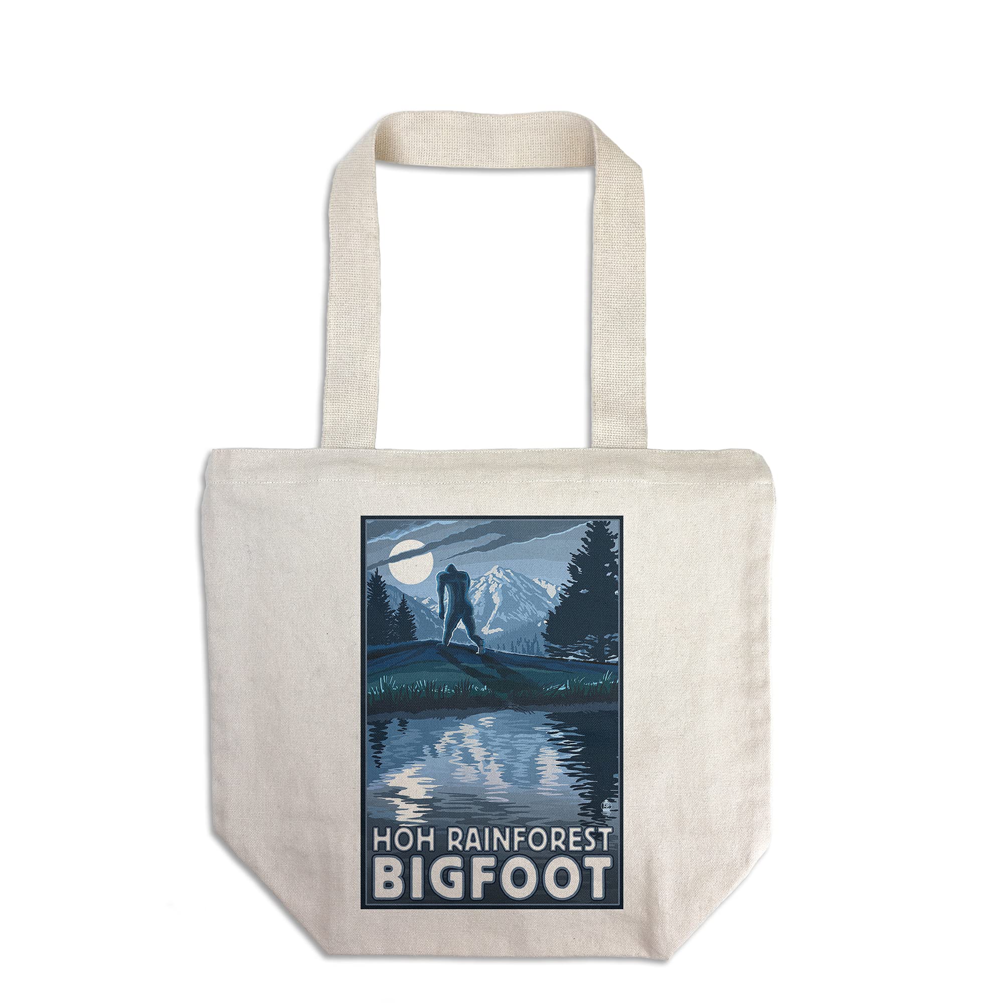 Lantern Press HOH Rainforest Washington Bigfoot Tote Bag - 100% Cotton Canvas Reusable Shopping Bag for Groceries, Beach & Eco-Friendly Lifestyle