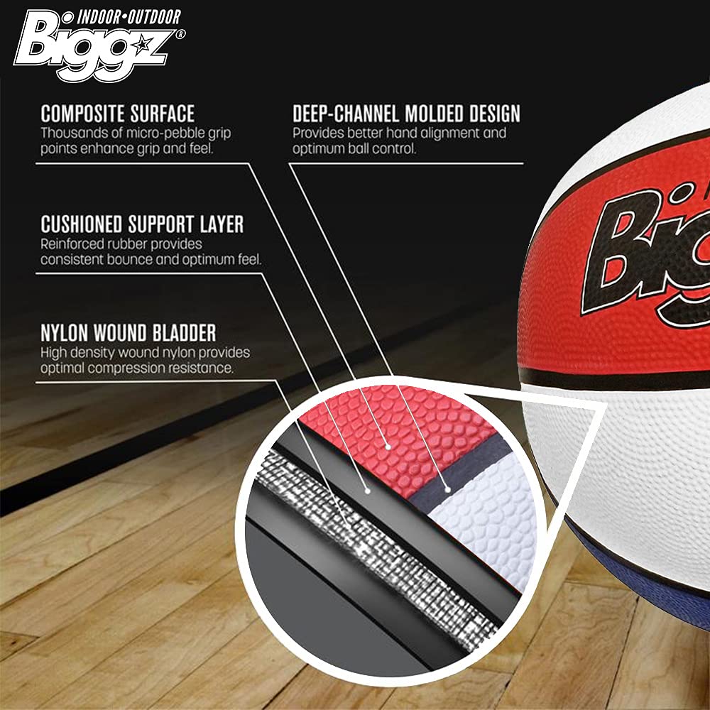 Official Size 7 Basketballs - Bulk Pack with Pump for Sports & Training