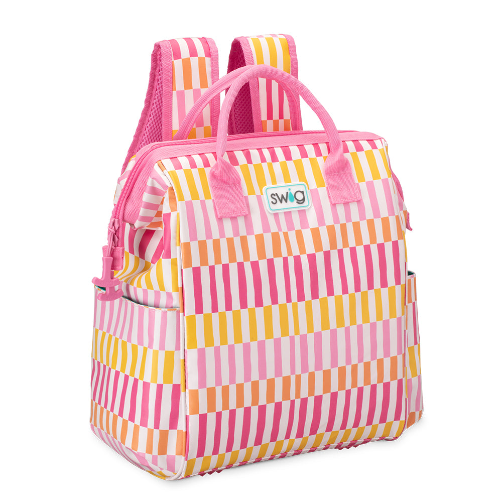 Sherbet Stripe Packi 24 Backpack Cooler - Insulated Lunch Bag for Work, School & Outdoor Adventures | Beach Picnic, Hiking & Camping Essential
