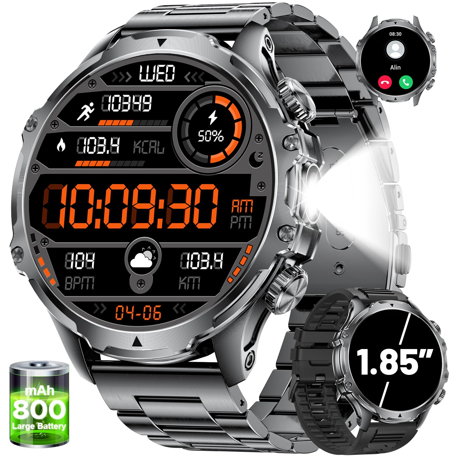 Men's Smart Watch with Answer/Make Calls, 1.85