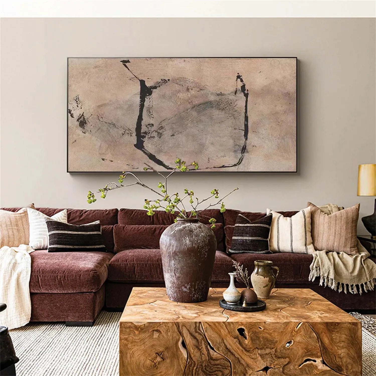 Abstract Painting #AB 156 - Modern Wall Art for Living Room, Bedroom & Office Decor | Large Canvas Artwork for Home & Commercial Spaces