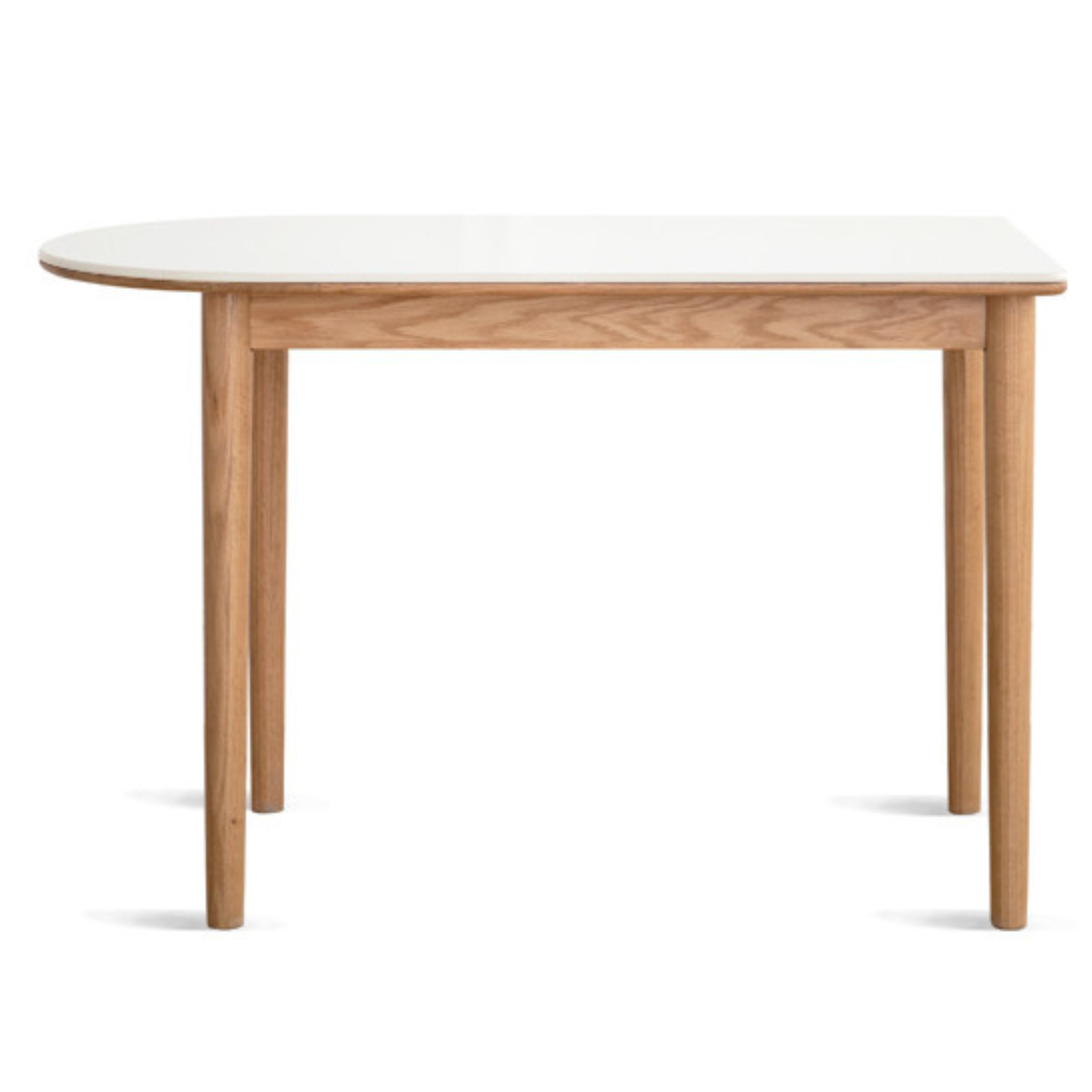 Solid Oak Wood Rock Slab Semi-Circular Dining Table - Rustic Modern Farmhouse Style for Kitchen, Dining Room & Outdoor Patio