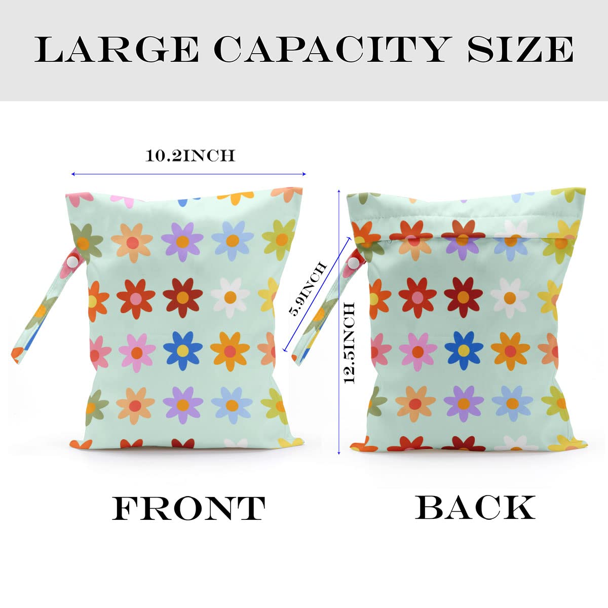 Waterproof Wet Dry Bag Set - 2 Pack for Swimsuits, Beach, Pool, Diapers & Gym Clothes | Heart Decor Bohemian Design | Perfect for Travel, Yoga & Toiletries Storage | Romantic Birthday Gift Idea
