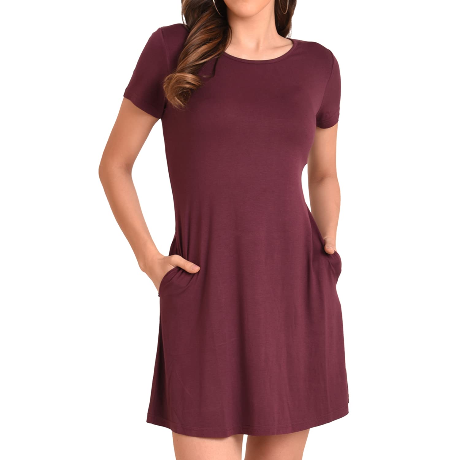 Miss Lavish London Women's Casual Summer Dress - Short Sleeve Loose Fit T-Shirt Dress for Home, Beach & Vacation | Comfortable Everyday Wear for Women & Girls