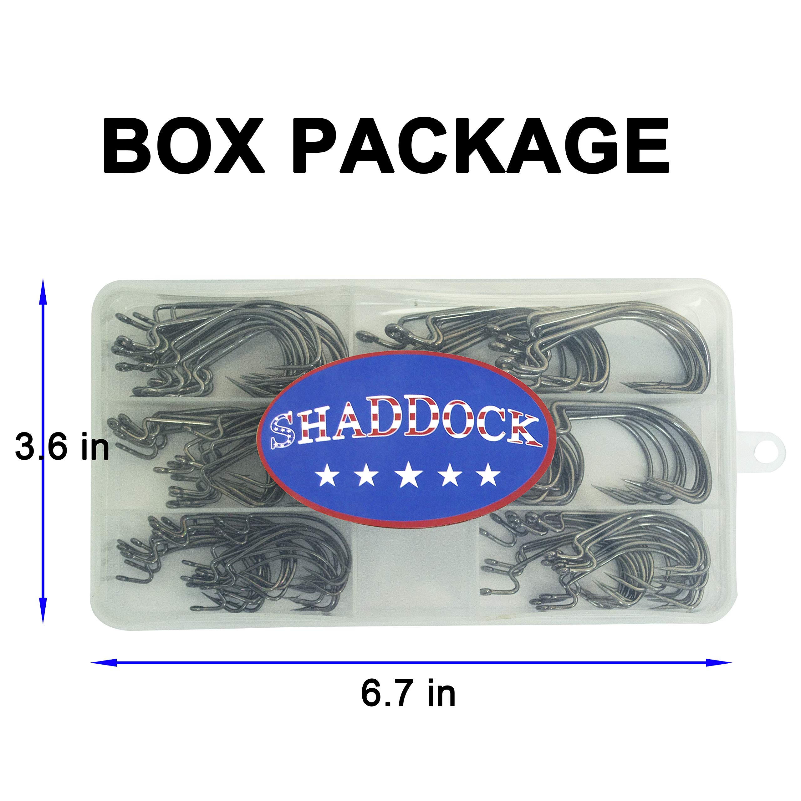 Bass Fishing Hooks Set - 120pcs High Carbon Steel Worm Hooks for Bass, Trout in Saltwater & Freshwater