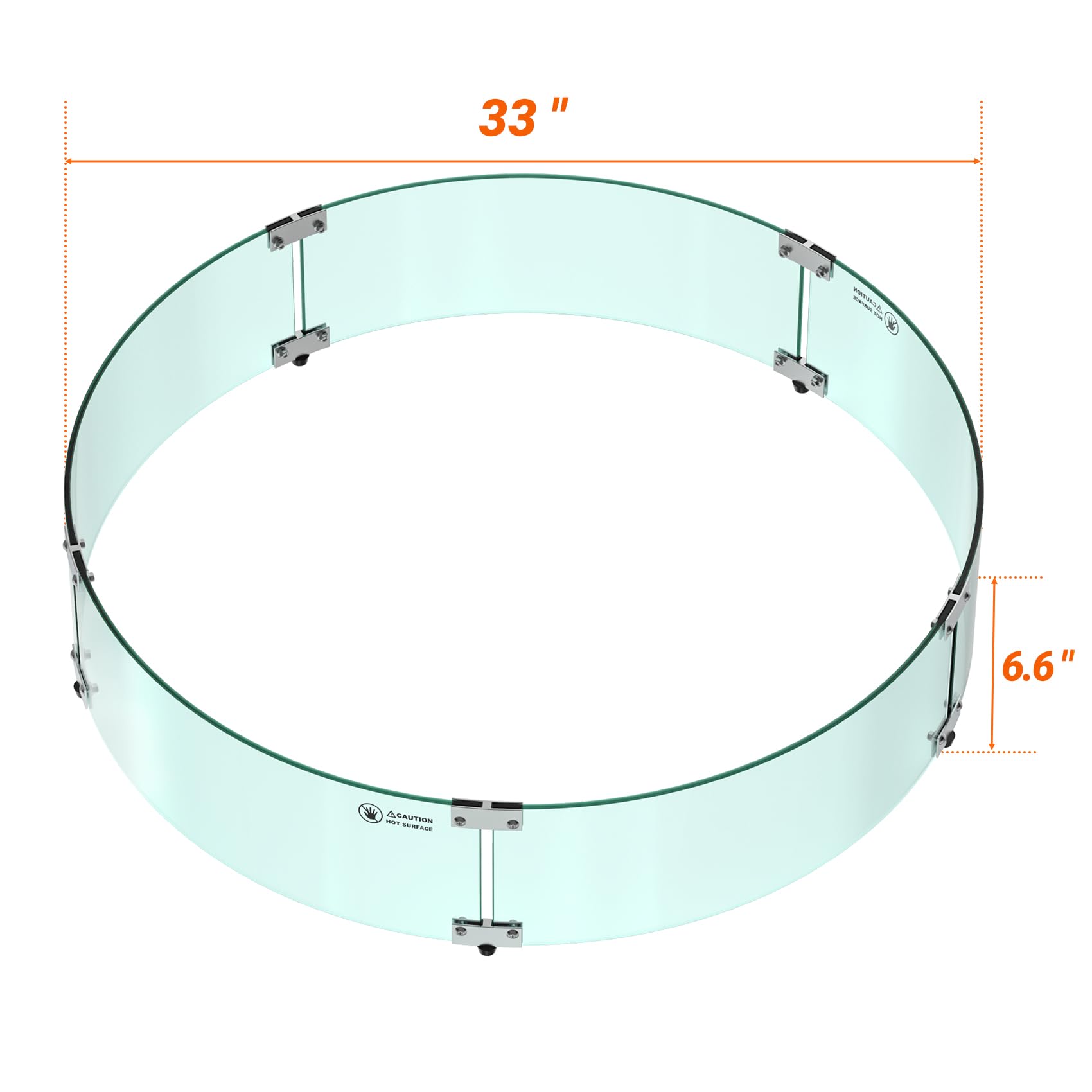 **Skyflame 33 x 7 Inches Tempered Glass Fire Pit Wind Guard – Round Flame Shield for 31” Fire Pit Burner Pans, Fire-Resistant Windscreen Set – Perfect for Patio, Backyard, and Outdoor Gatherings**