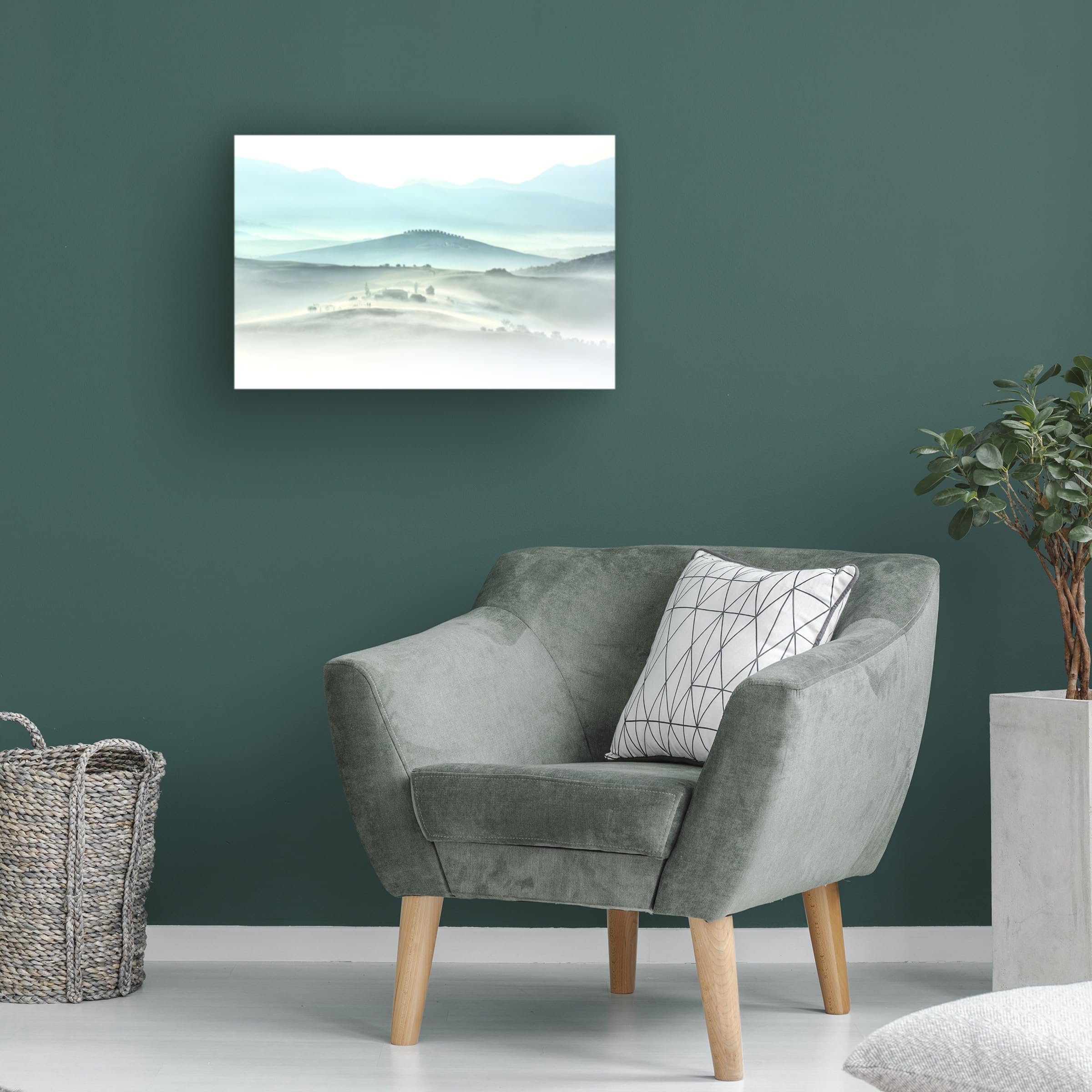 Larry Deng 'Tuscany' Canvas Art Print - Handmade Wall Decor for Living Room, Bedroom & Office - Italian Landscape Painting - Trademark Fine Art Collection