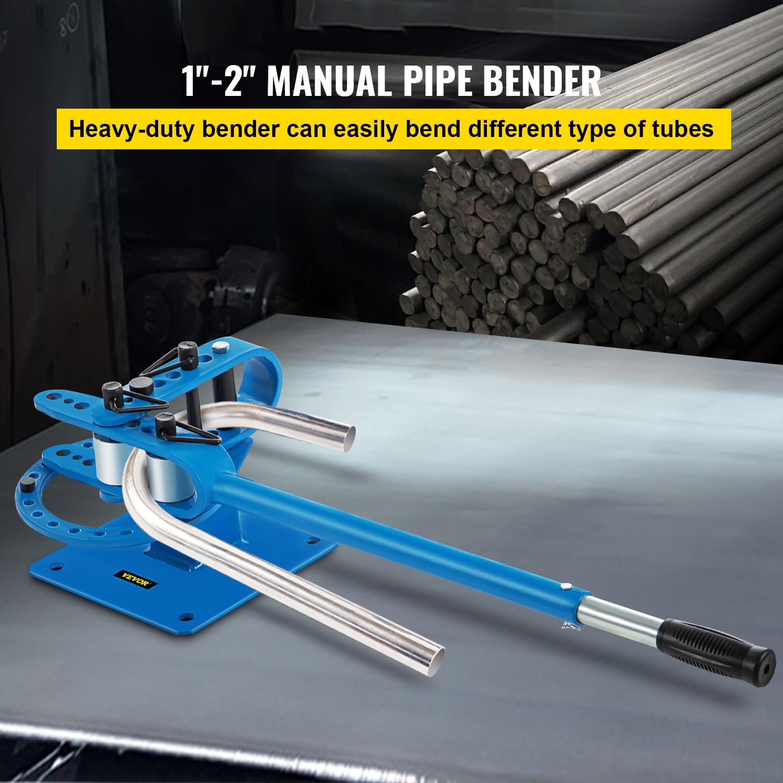 Mophorn Manual Pipe Bending Machine - YP-9 Compact Desktop Tube Bender with 7 Dies (1