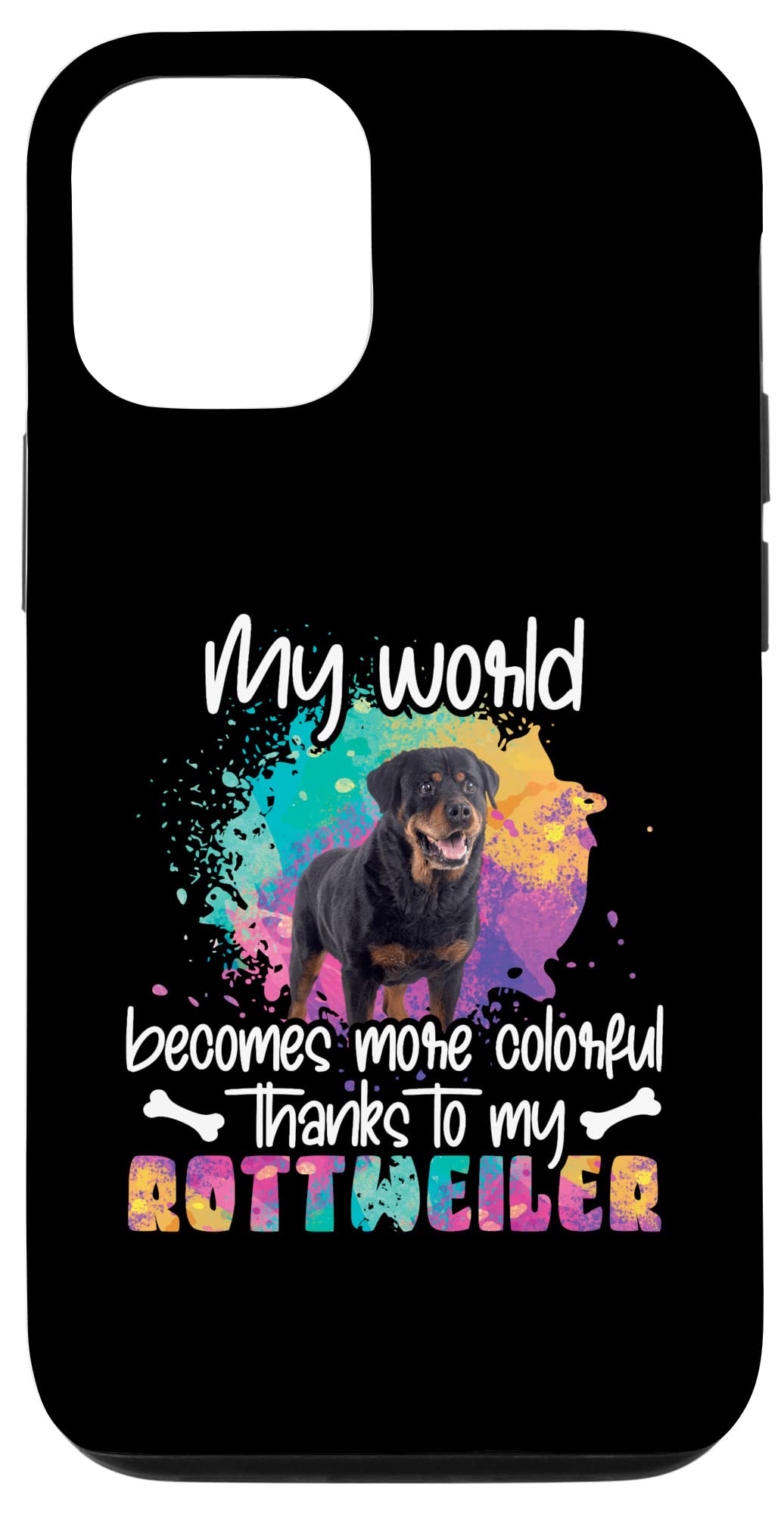 Colorful Rottweiler Design iPhone 12/12 Pro Case - Trendy Protective Phone Cover for Fashion Lovers | Perfect for Daily Use, Travel & Outdoor Activities