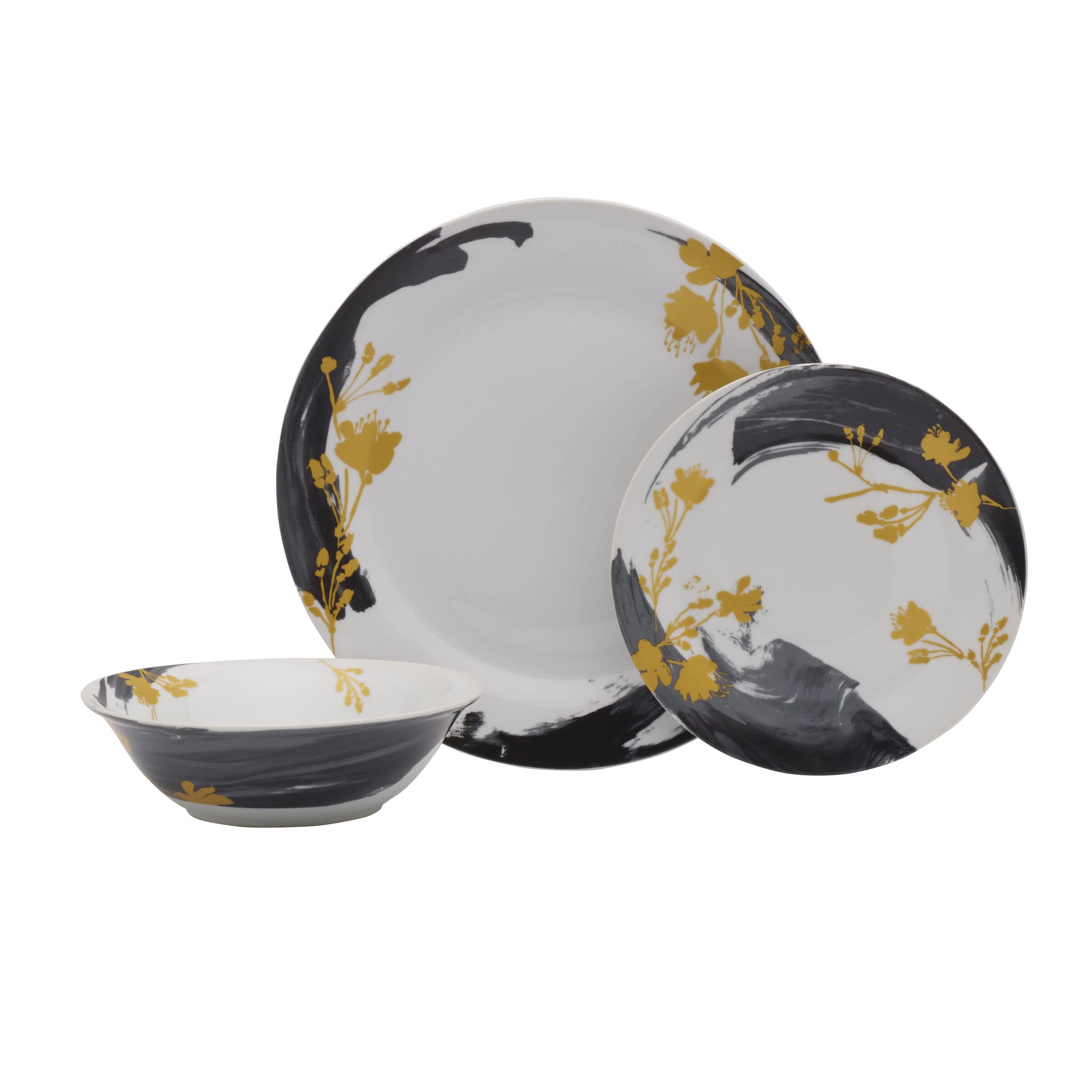 Fitz & Floyd Carmen 24-Piece Dinnerware Set - Service for 8, Colorful Porcelain Dinner Plates, Bowls & Cups - Elegant Table Setting for Holidays, Dinner Parties & Family Gatherings