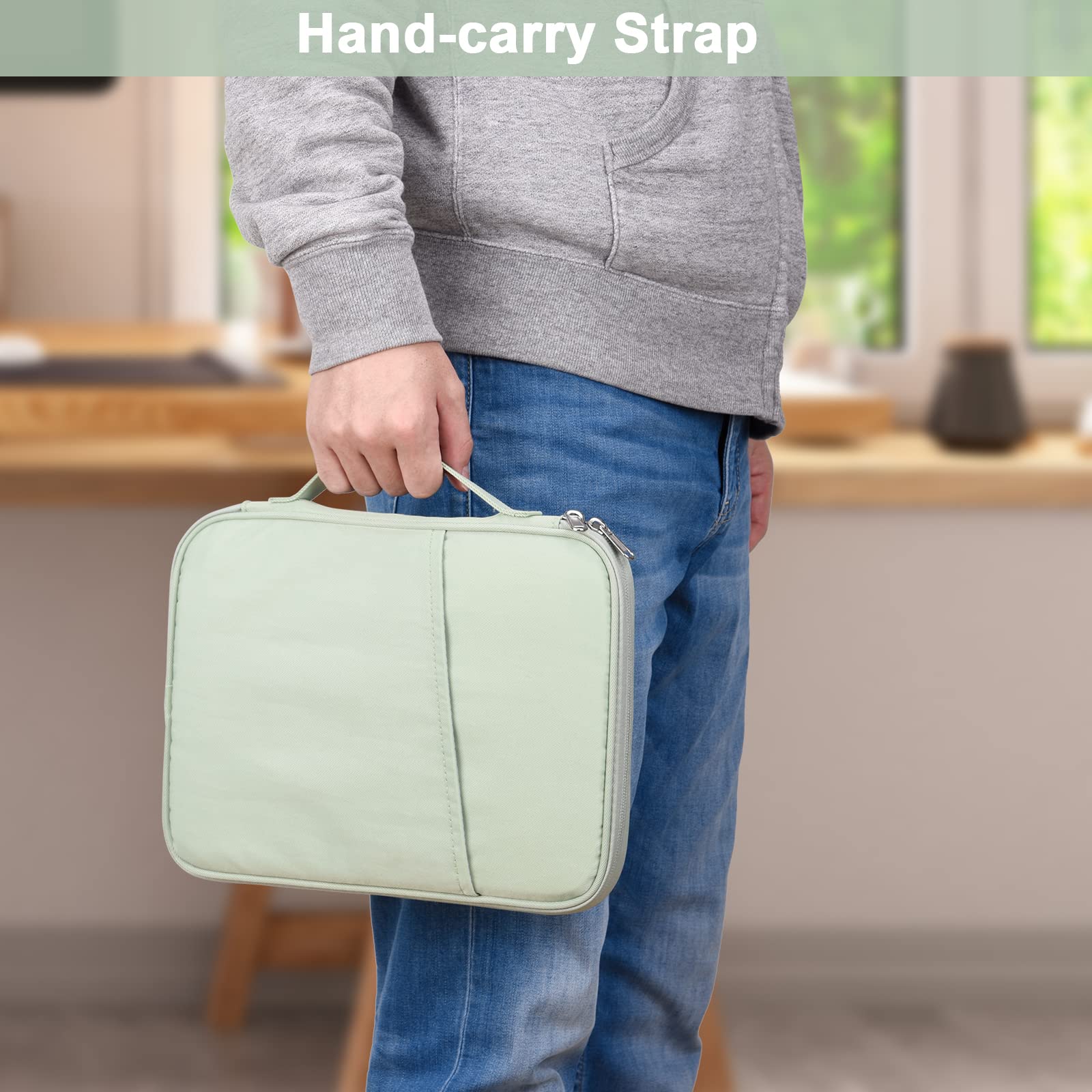 Premium 9-11 Inch Tablet Case - Shockproof Padded Sleeve Bag for iPad Pro 11 (M4), iPad 10.9 (10th Gen), iPad Air 11 (M2), Samsung Galaxy Tab S9/S8 - Mint Green | Perfect for Travel, Office & School Protection