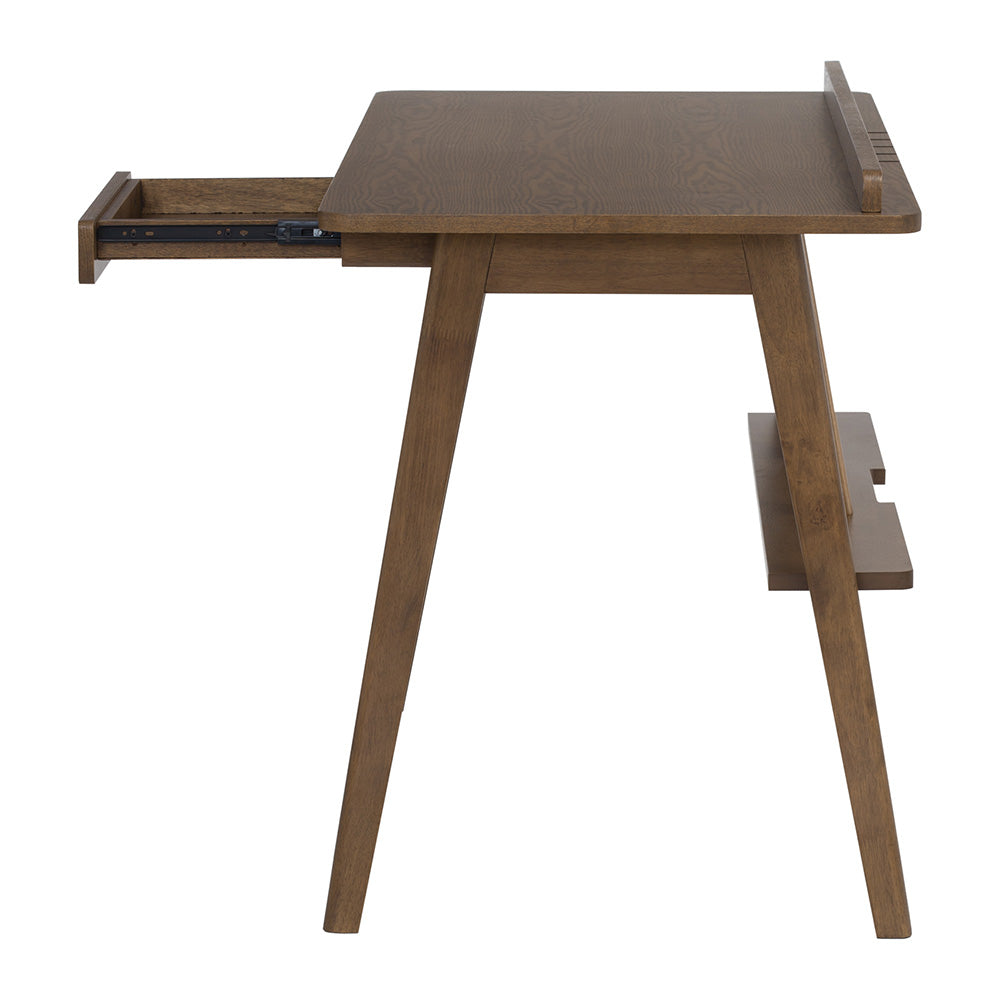 COLT 120cm Walnut Study Desk - Modern Writing Desk for Home Office, Dorm Room & Small Spaces - Sturdy Wooden Computer Desk with Ample Workspace