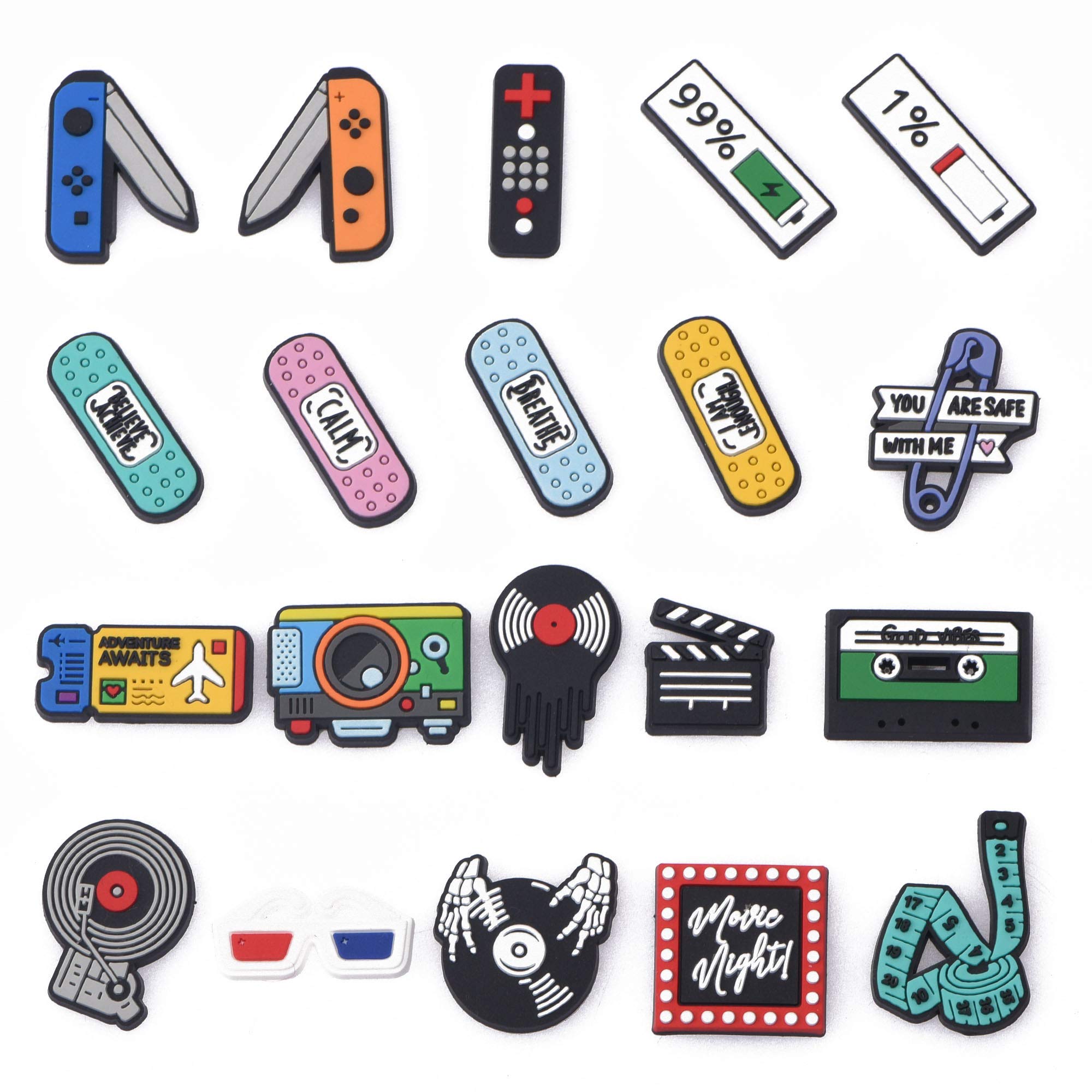 Kids Shoe Charms & Wristband Bracelet Set - Cartoon Themed Decorations for Boys & Girls | Perfect for School, Parties & Fashion Accessories