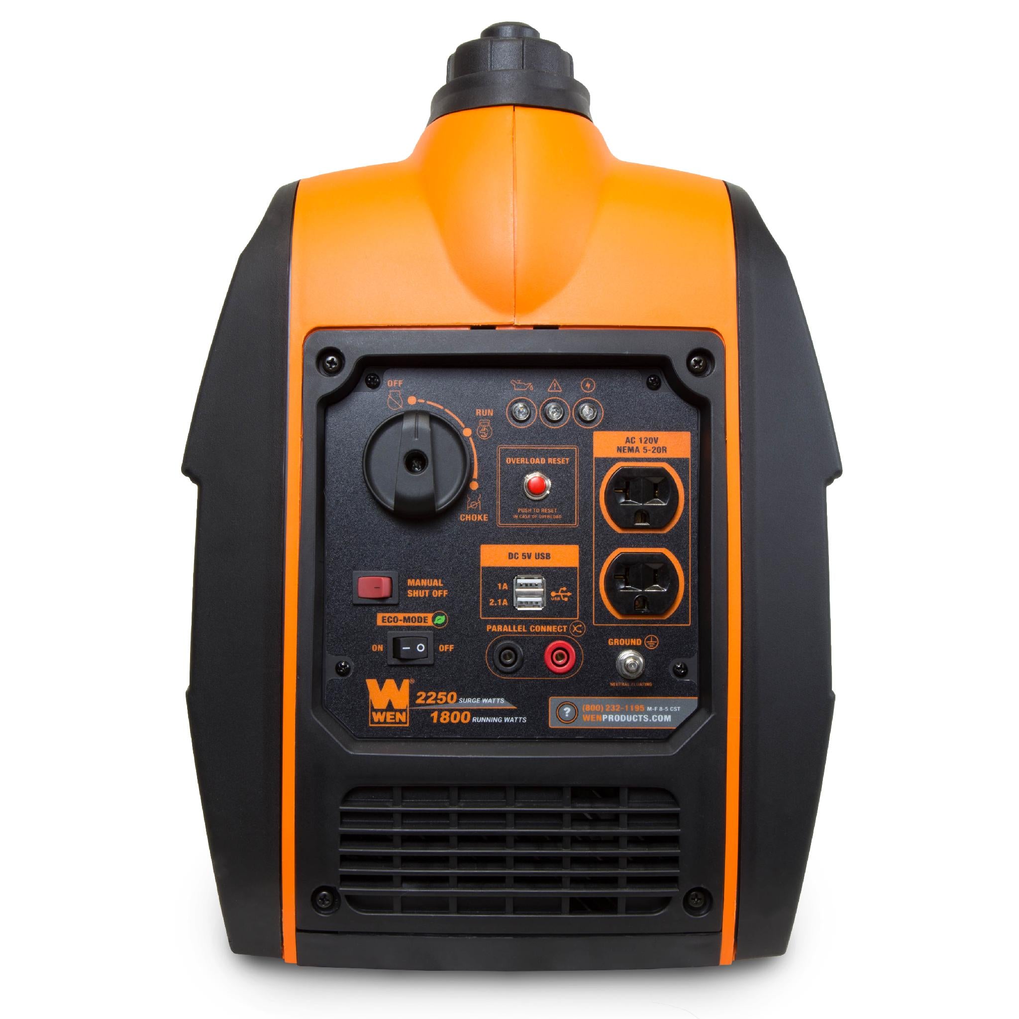 WEN R56225i 2250W Super Quiet Portable Inverter Generator with Fuel Shut Off - Manufacturer Refurbished | Camping, RV, Emergency Power & Outdoor Activities