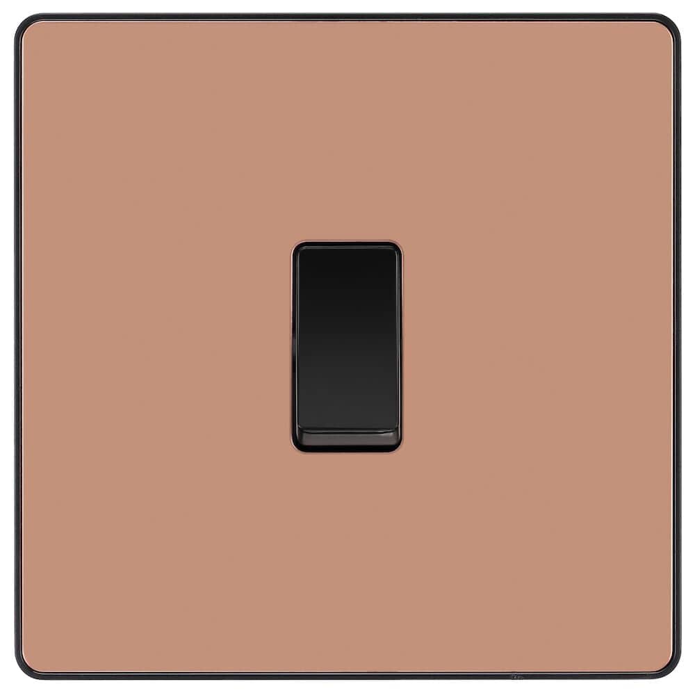 BG Evolve Polished Copper 1G 2-Way Light Switch PCDCP12B - Premium Electrical Switch for Home & Office Lighting Control