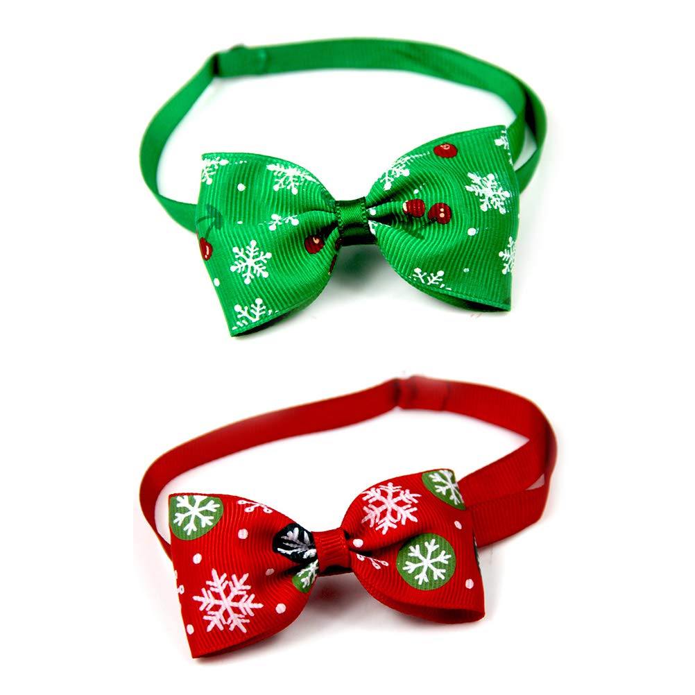 8Pcs Christmas Pet Dog Bow Ties - Adjustable Dog Collar Neckties for Small Medium Large Dogs - Festive Holiday Dog Accessories (Mixed Colors) - Perfect for Christmas Photos, Parties & Family Gatherings