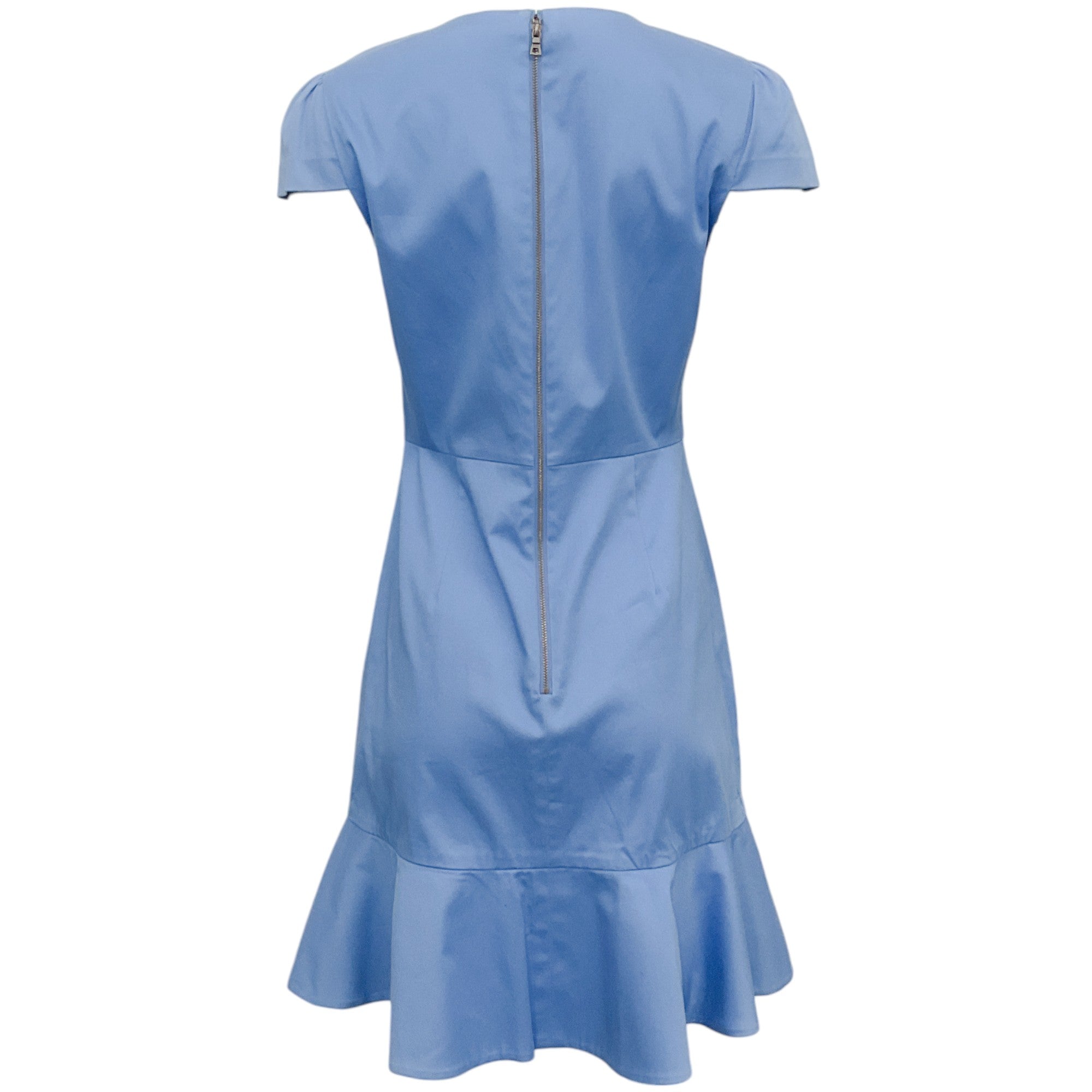 Alice + Olivia Women's Cerulean Blue Kirby Ruffle Dress - Elegant Floral Print Party & Cocktail Dress for Weddings, Date Nights & Special Occasions