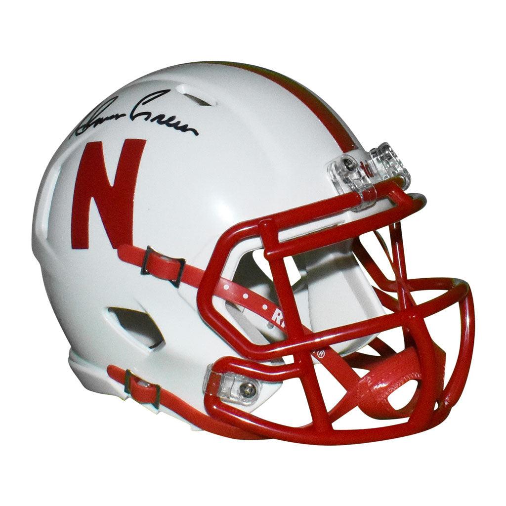 Ahman Green Autographed Nebraska Cornhuskers Speed Mini Replica White Football Helmet - Beckett Certified - Collectible Memorabilia for Fans, Display, and Gifting